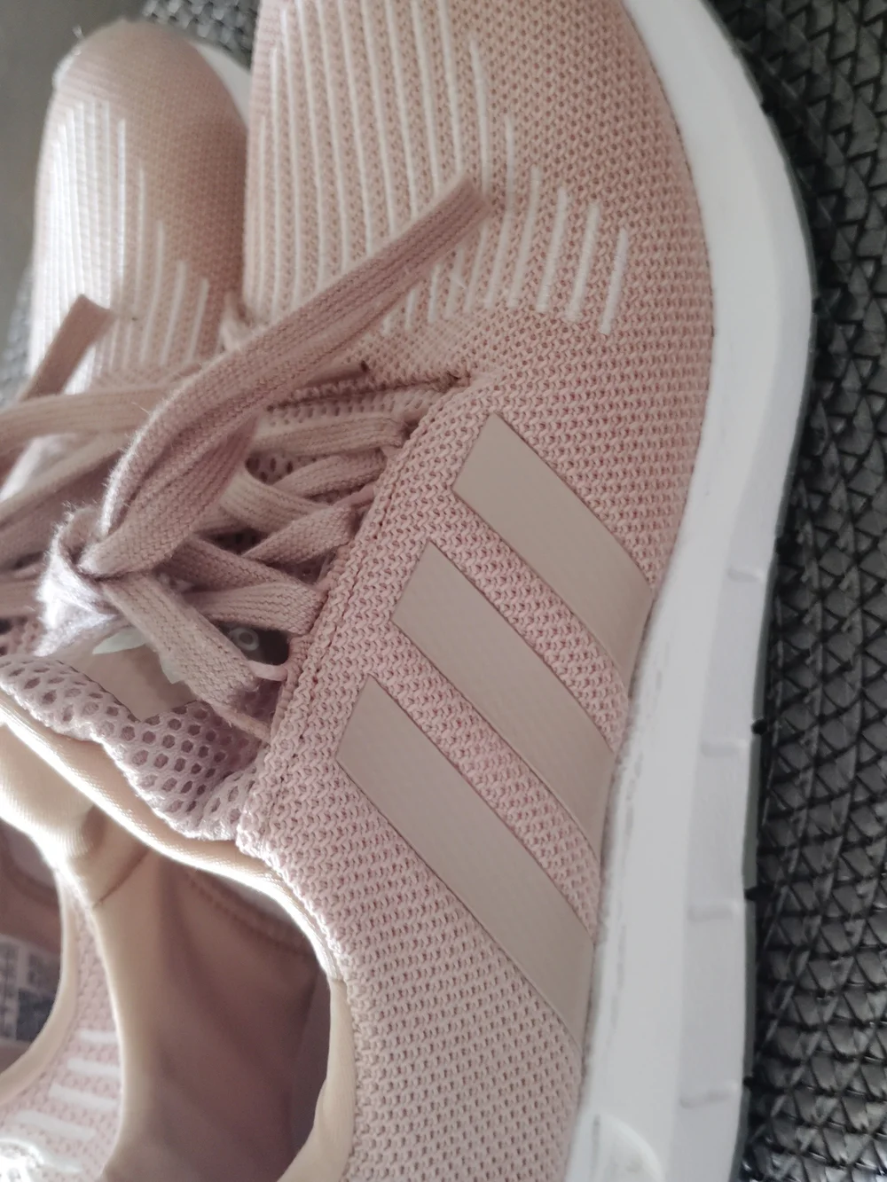 Adidas Womens Pale Pink Knit Running Sneakers